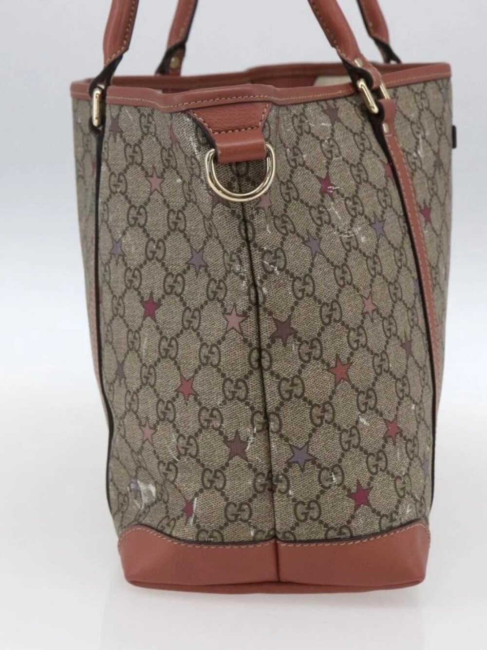 GUCCI GG Supreme Tote Bag PVC Beige Gold - Picture 6 of 16